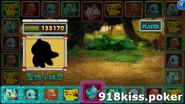 Pocket Monster board on 918Kiss with a black silhouette of a creature in the result frame and PLAYER shown on the right