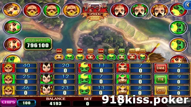 Monkey Story Plus on 918Kiss with a gate at the top of a valley scene, character portraits around the edge and a three-row bet panel below