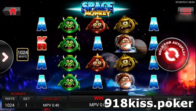 Space Monkey grid with columns of A letters and green aliens, a red three-eyed alien, a yellow alien and the astronaut boy