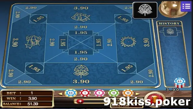 Finished Belangkai round with the crest symbol shown at the top right, BET 1, WIN 3.90 and a winning chip next to the history column