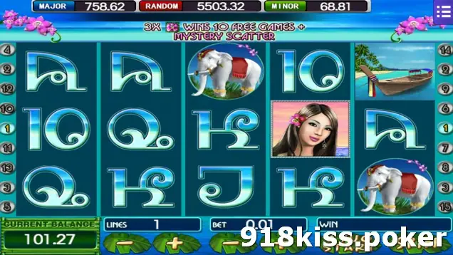 Thai Paradise reels with elephants, a longtail boat and a portrait tile, and the banner 3X orchid wins 10 free games plus mystery scatter