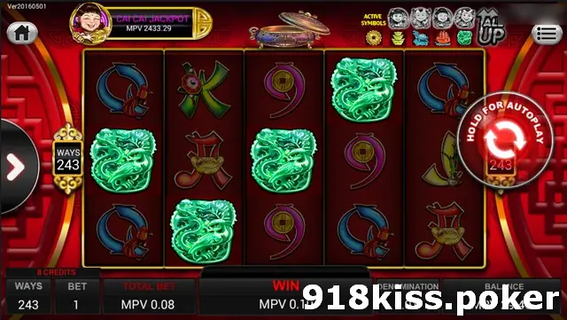 168 Yi Lu 88 reels with three green jade dragons, a 243 WAYS badge on the left and the Cai Cai Jackpot box at the top