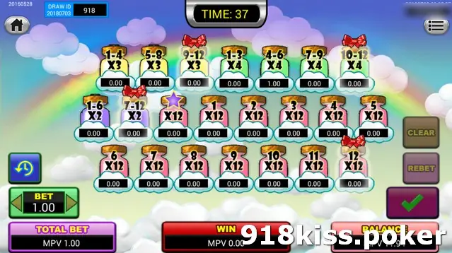 Lucky Baby Mul board with a 1.00 chip placed on the 4-6 jar, red bows on several jars and 37 seconds left